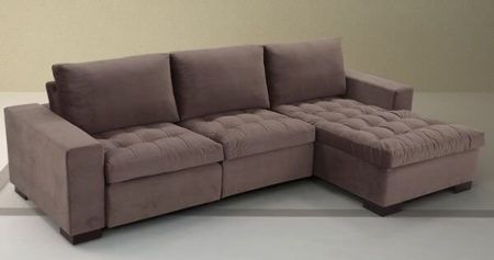 sofa marrom com chaise 3 lugares