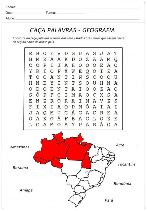 caça palavras de geografia 2