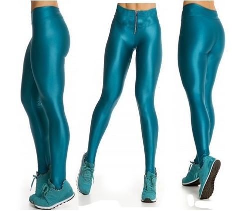 calca legging metalizada para academia