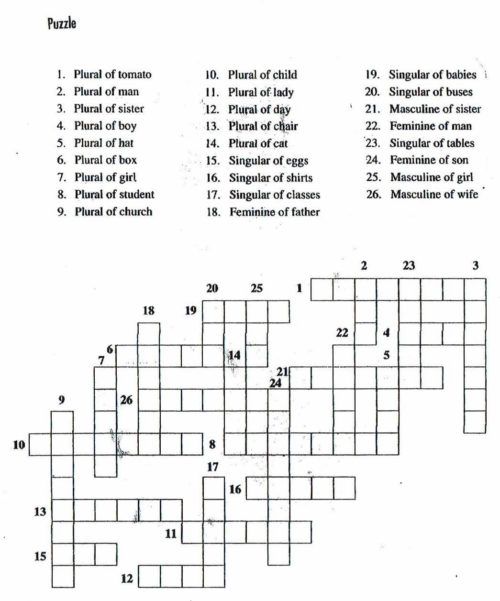 palavras cruzadas em ingles 3