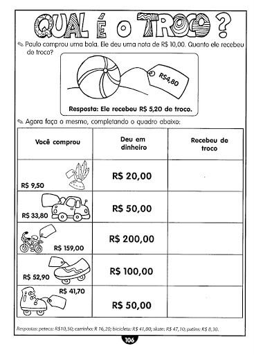 atividade matematica 3 ano problemas