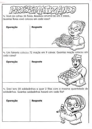 problemas matemáticos 3 ano fundamental folha 1