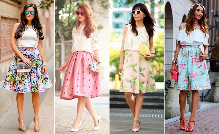 Modelos de SAIA RODADA da moda atual