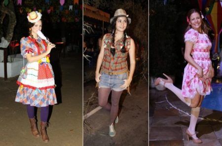 looks com vestidos caipira e shorts para festa junina