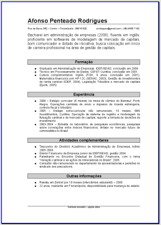 Modelos de curriculum vitae para 2015  Bela & Feliz