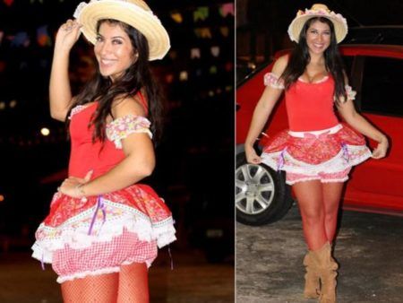 vestidos caipira curtos com bombachinha para festa junina