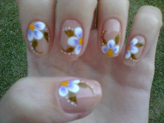 unhas decorativas com flores passo a passo passo a passo