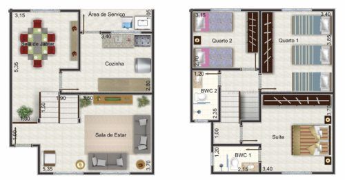 Plantas de casas de 120m2 2 pisos