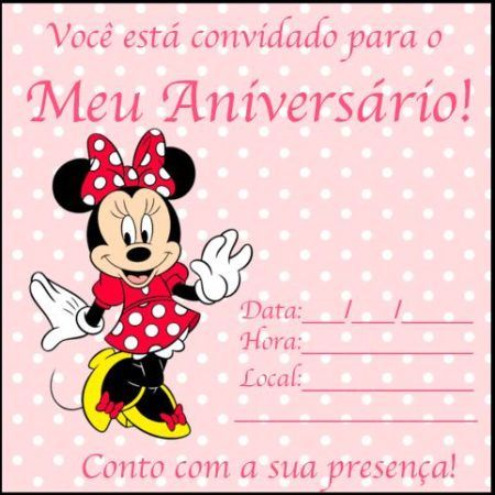 convite da minnie de bolinhas