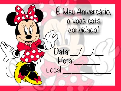 convite da minnie