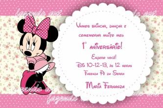 convites de aniversário da minnie rosa