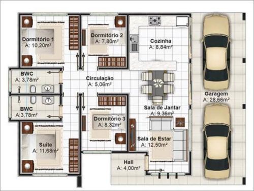 Plantas De Casas De 120m2 Amplas E Espacosas Bela Feliz