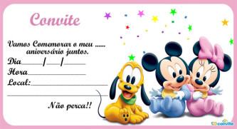 tipos de convites de aniversário da minnie para imprimir