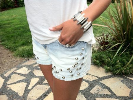 looks com shorts jeans com spikes 11