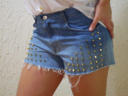 looks com shorts jeans com spikes 4