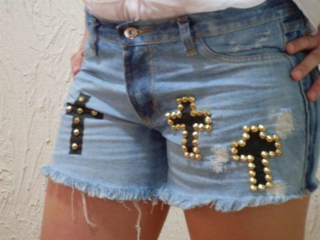 looks com shorts jeans com spikes 5