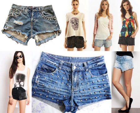 looks com shorts jeans com spikes 6