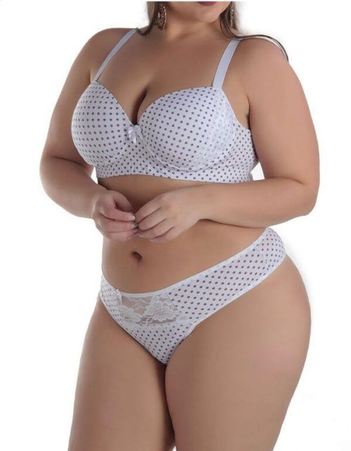 Conjunto Calcinha e Sutiã plus size.