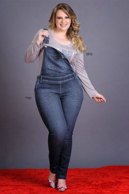 macacao jeans plus size de gordinha