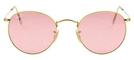 oculos de sol femininos dourado com lente rosé