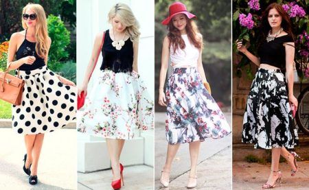 saias estampadas da moda modelo Midi