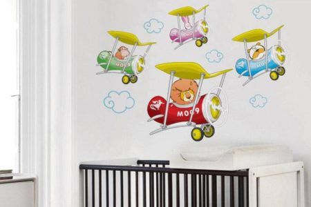 adesivos para quarto infantil de menino de aviões