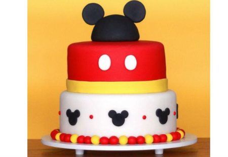 bolo simples do Mickey para aniversário