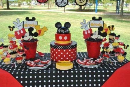 enfeites do Mickey para aniversário mesa