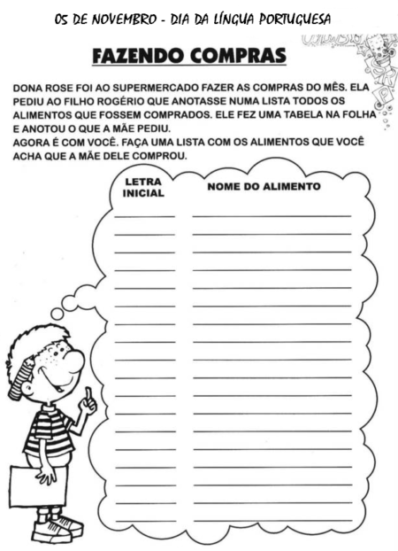 atividades escolares com ditado