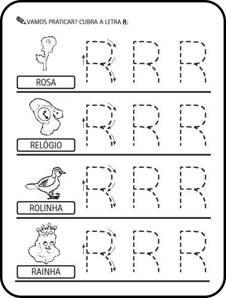 desenhos atividades Letras pontilhados cobrir colorir