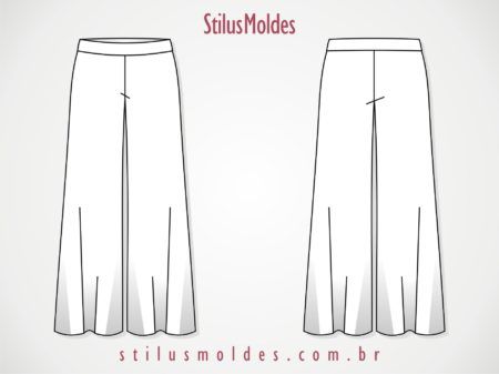 molde de calça social feminina pantalona
