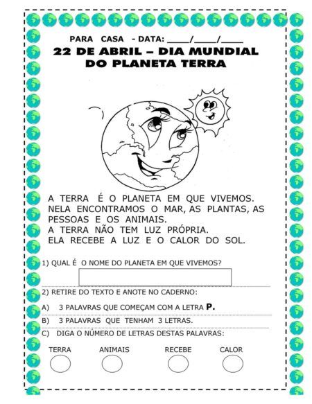 atividades sobre o planeta terra fáceis de fazer