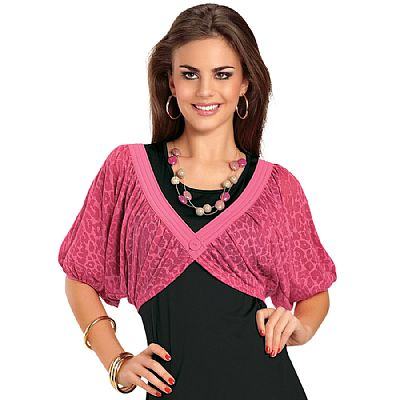 boleros femininos pink de malha