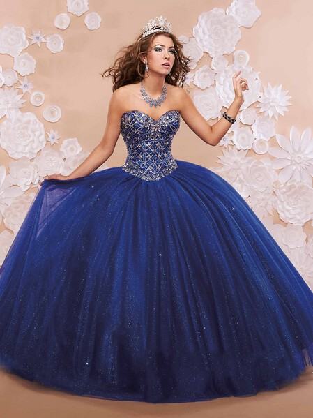 vestidos para debutantes azul escuro