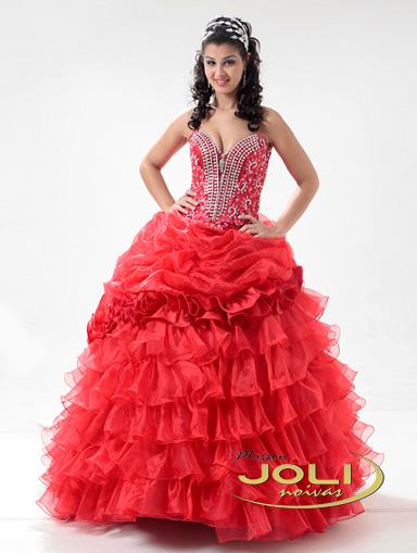 vestidos para debutantes vermelho