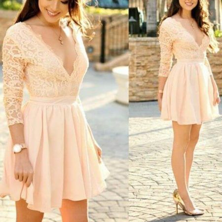 vestido nude rodado