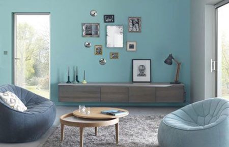 sala de estar pintada de azul 3