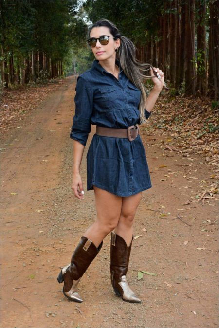 vestido de festa com bota country