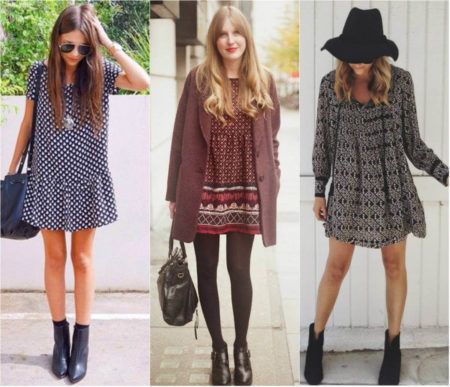 looks vestido e bota cano curto