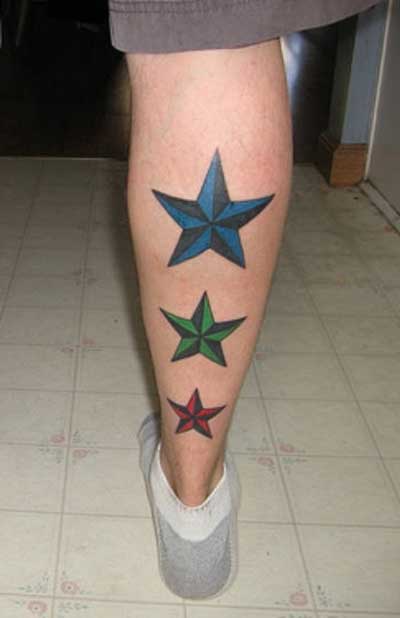 tatuagem na perna masculina estrela 1