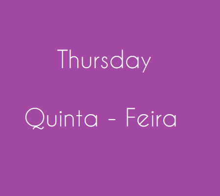 thursday quinta feira em ingles