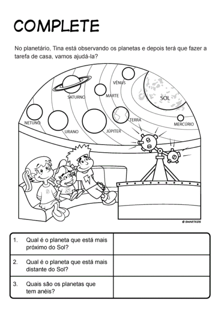 ATIVIDADES PARA IMPRIMIR SISTEMA SOLAR