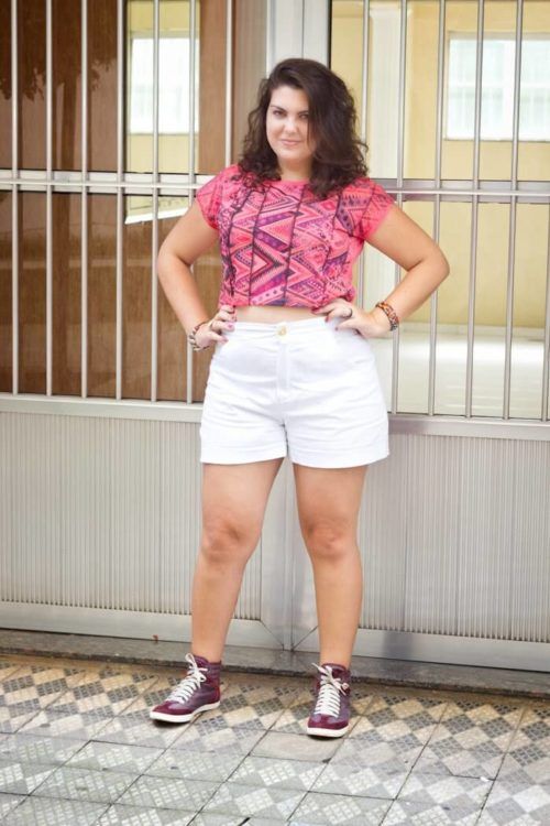 short plus size cintura alta como usar