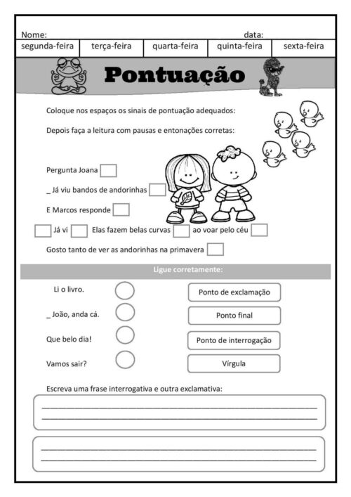 atividade de pontuacao 4 ano 2