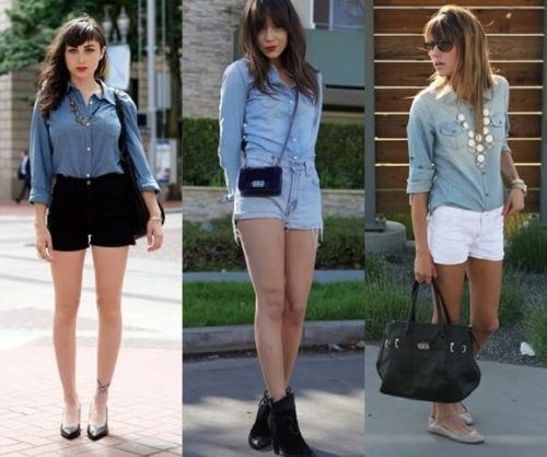 camisa jeans com short 1