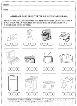 Atividades sobre separação de sílabas para 2º, 3º, 4º anos fundamental