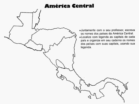 mapa america central para colorir 1