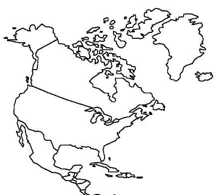 mapa america do norte colorir 2