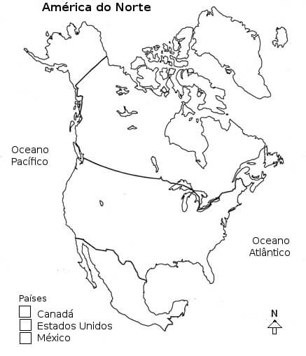 mapa america do norte para colorir 1