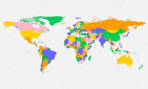 mapa mundi colorido